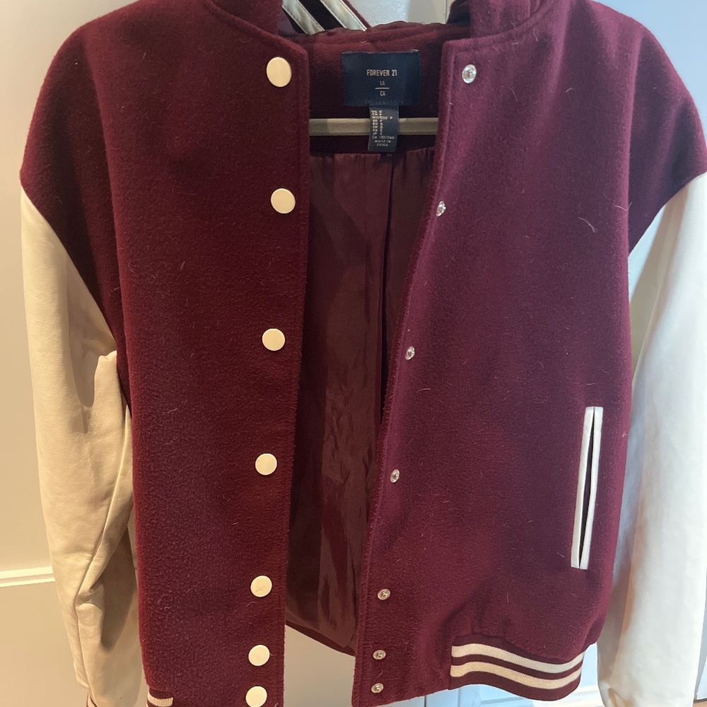 Maroon Forever 21 Bomber jacket